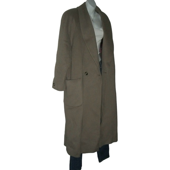 Vintage 80’s Charles Klein Coat Wool Oversized Beige Pea Diana Unisex Streetwear - Picture 5 of 16